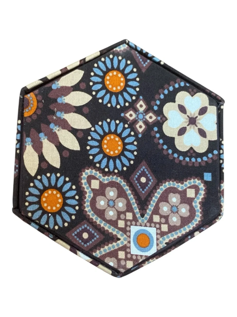 Vera Bradley Hexagon Jewelry Box In Canyon Print Brown 2 Tiers